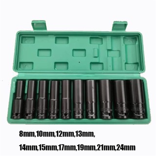 Bộ khối trượt dài 10 chiếc Bộ cờ lê điện Thép crôm-vanadi tuyệt vời Cánh tay cứng Thép crôm-vanadi tuyệt vời อินเตอ