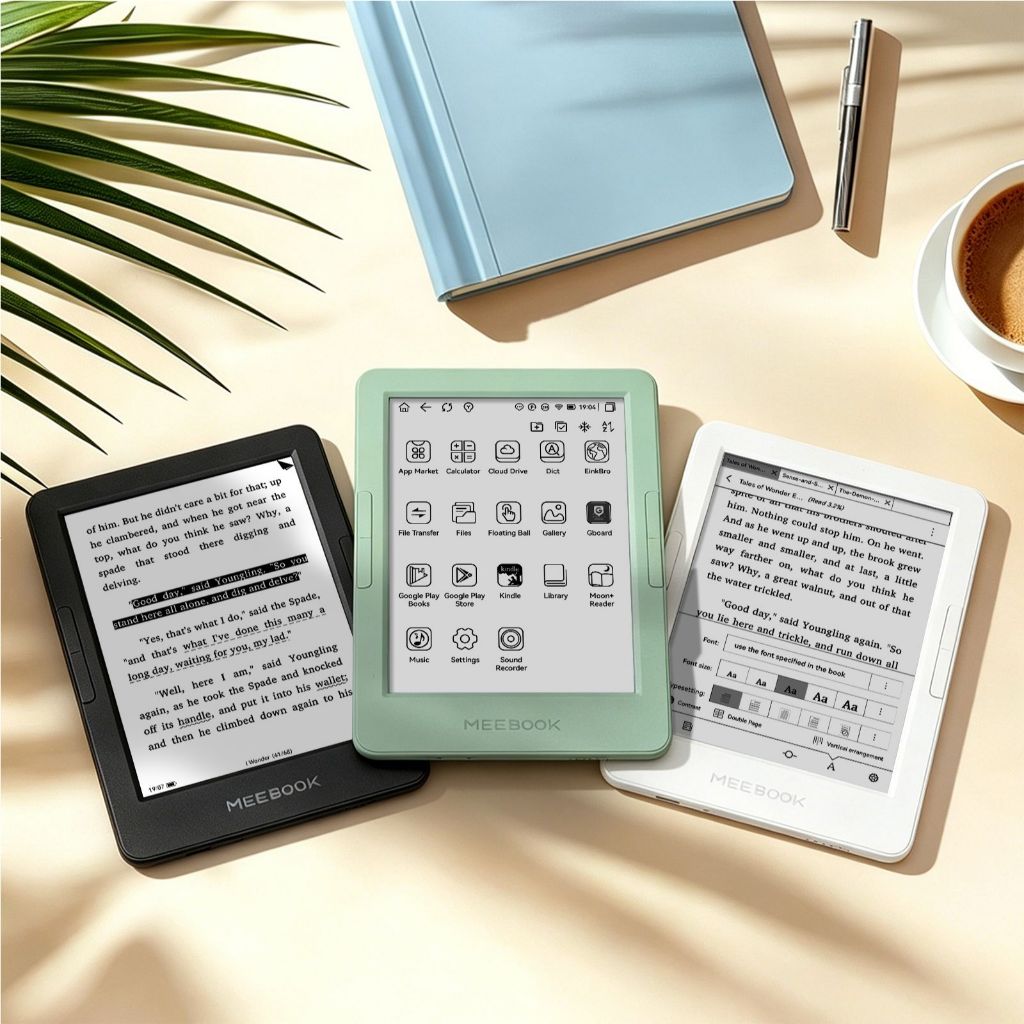 Meebook E6 eBook Reader - New 6" Eink with Page turn button | Shopee Thailand