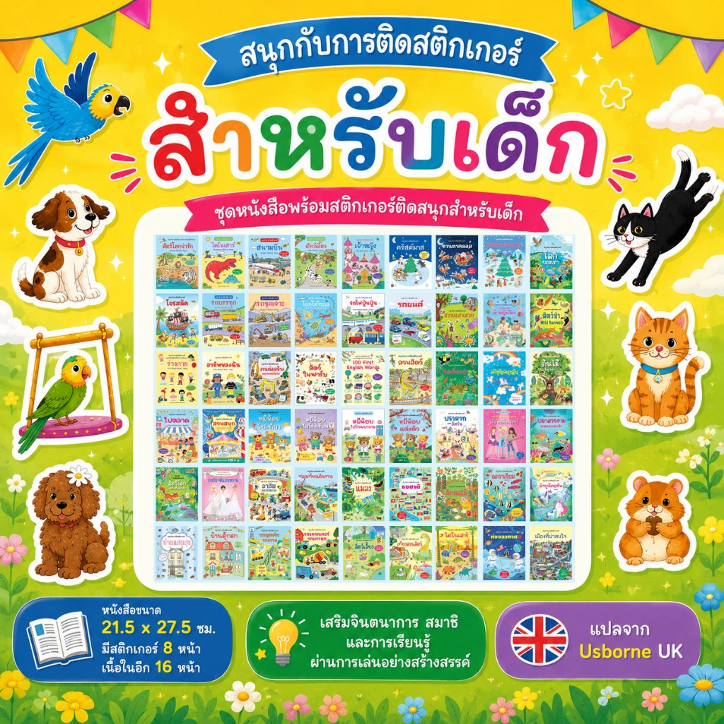 Aksara for kids หนังสือเด็ก สนุกับการติด สติกเกอร์ คละแบบ (1)
