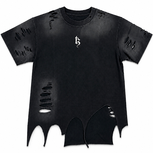 TZ RAVAGED TEE - BLACK