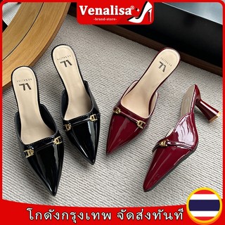 Venalisa có phong cách màu đỏ, da bằng sáng chế, mũi nhọn, cao, giày cao gót; phù hợp cho mọi dịp.