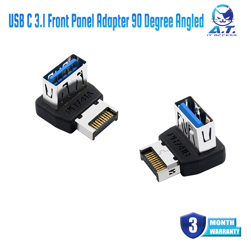 USB C 3.1 Front Panel Adapter 90 Degree Angled Type E Male to A Female ...