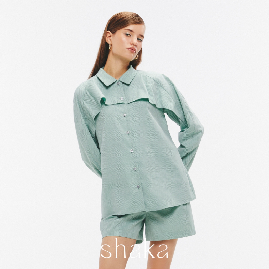 Shaka SS25 Aurora Yoke Shirt เสื้อเชิ้ตแขนยาว วงแขนรักแรน BL-8250304