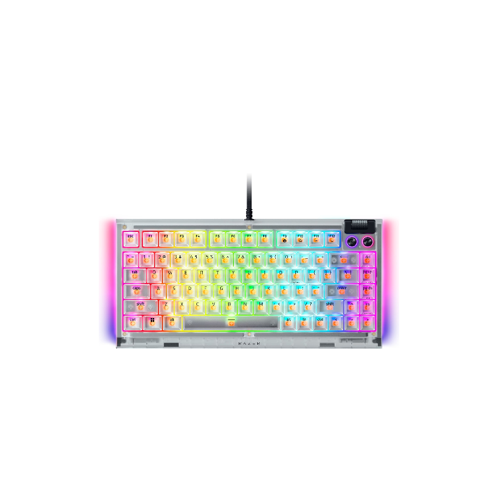 Razer BlackWidow V4 75% Phantom White Edition คีย์บอร์ดเกมมิ่ง