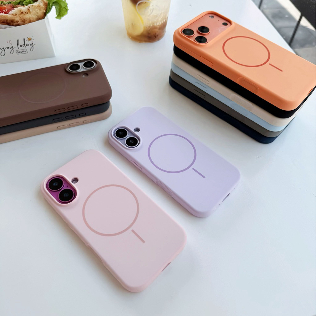 ใหม่ งานกำมะหยี่ เคสซิลิโคนชาร์จไร้สายวงแหวนแม่เหล็ก for iPhone11'12'13'14'15'16'PRO'MAX 7plus 16promax 15Promax 16plus - 3