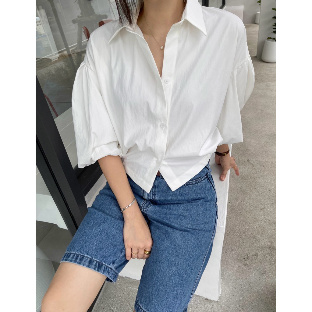 Charlotte irony | Puff crop shirt