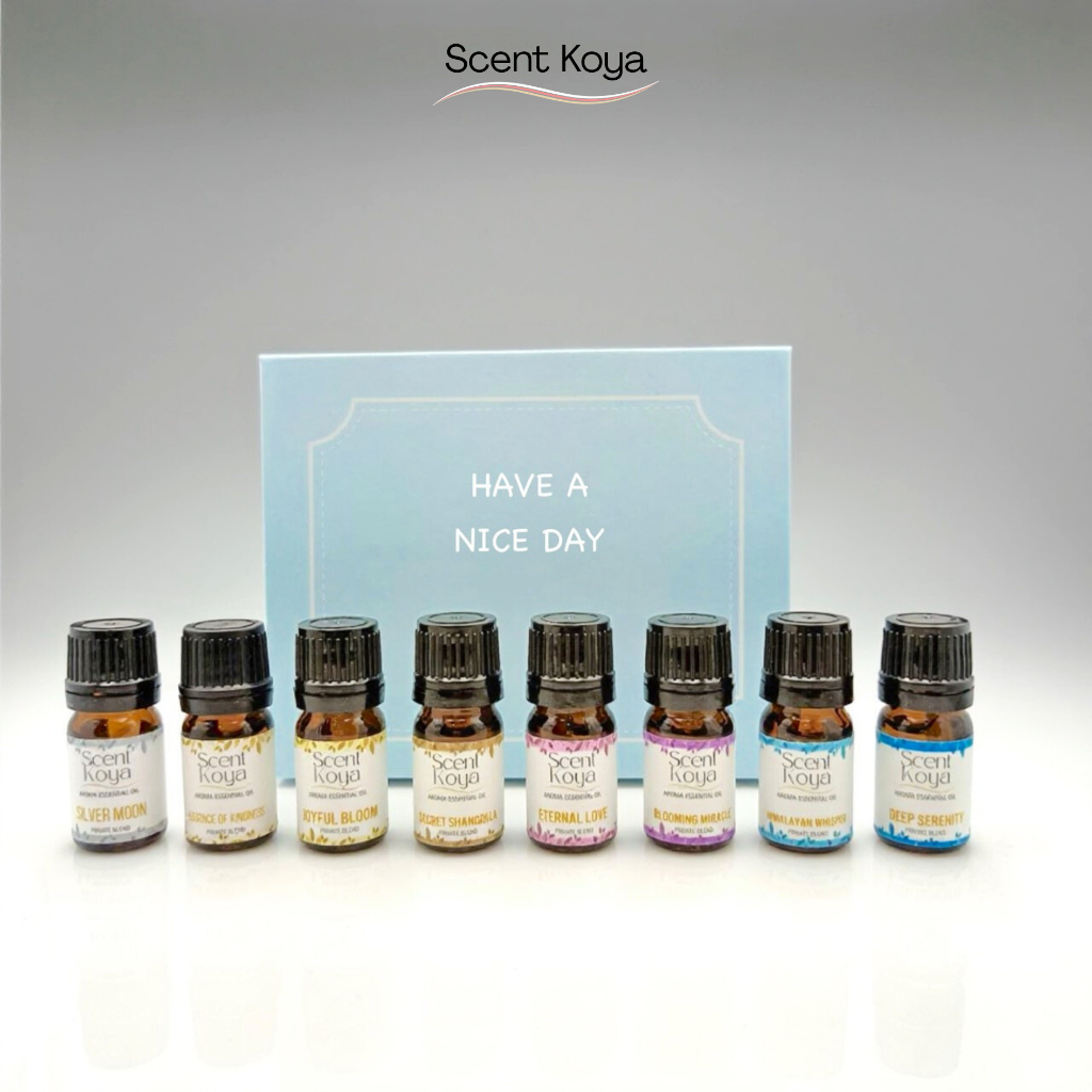 น้ำมันหอมระเหยแท้ Scent Koya Aroma Essential Oil Box Set (5 ml x 8 ...