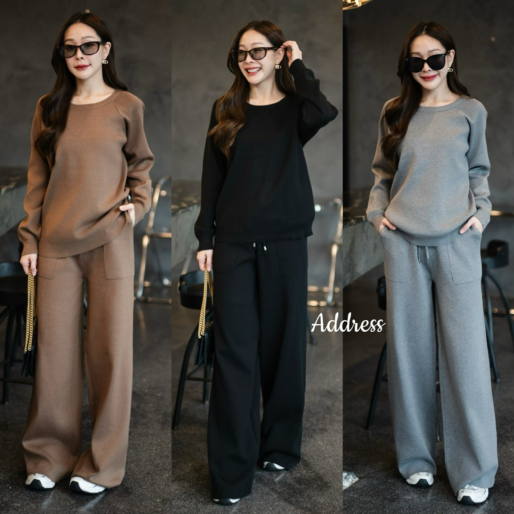 Square Collar Cami Top Pocketed Wide Leg Pants Sets