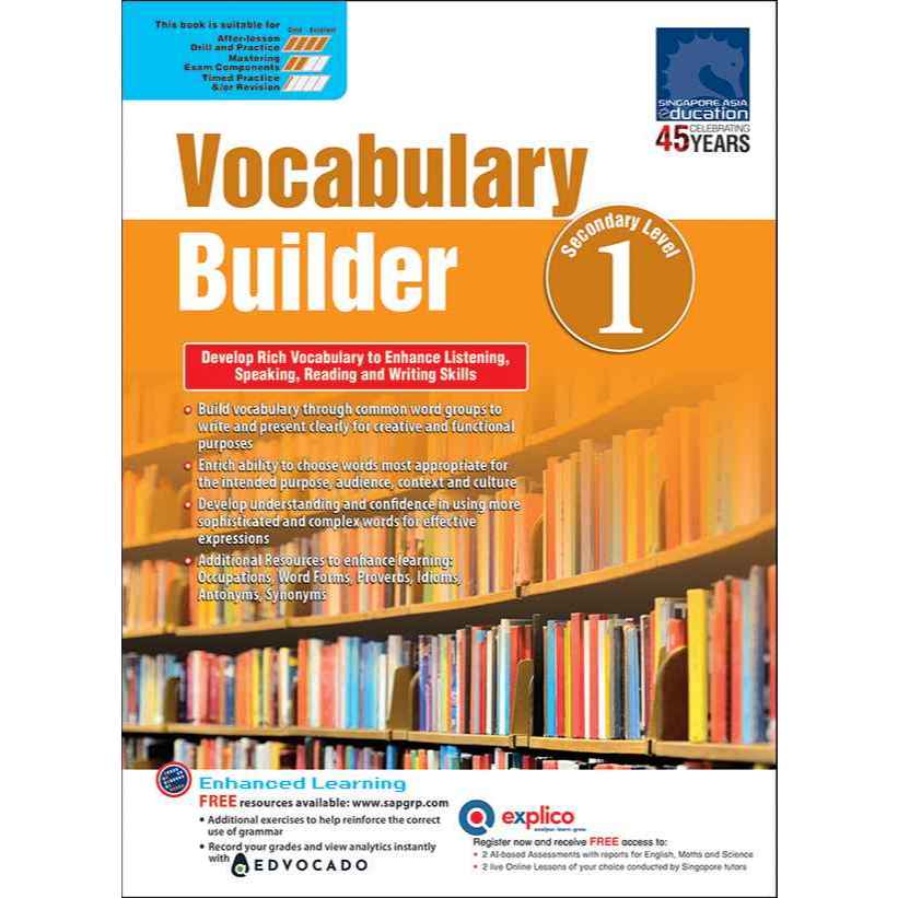 SAP_แบบฝึกคำศัพ์อังกฤษมัธยมศึกษาปีที่ 1 Vocabulary Builder Secondary ...