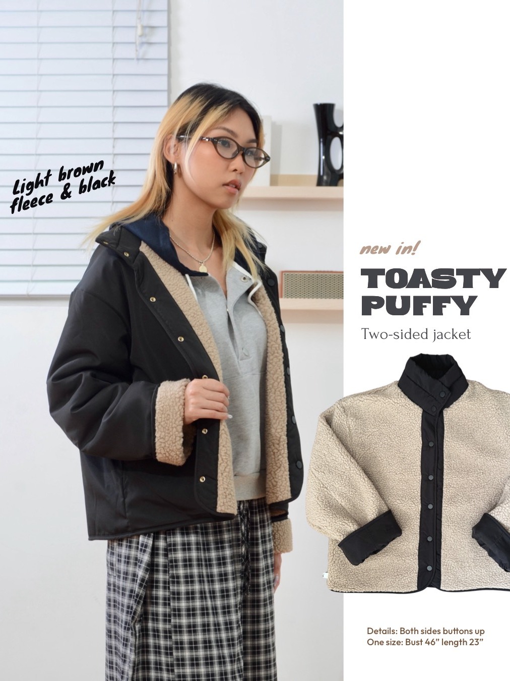 SAY APPAREL: พร้อมส่ง Toasty Puffy two-sided jacket โทนสีใหม่ แจ็กเกต ...