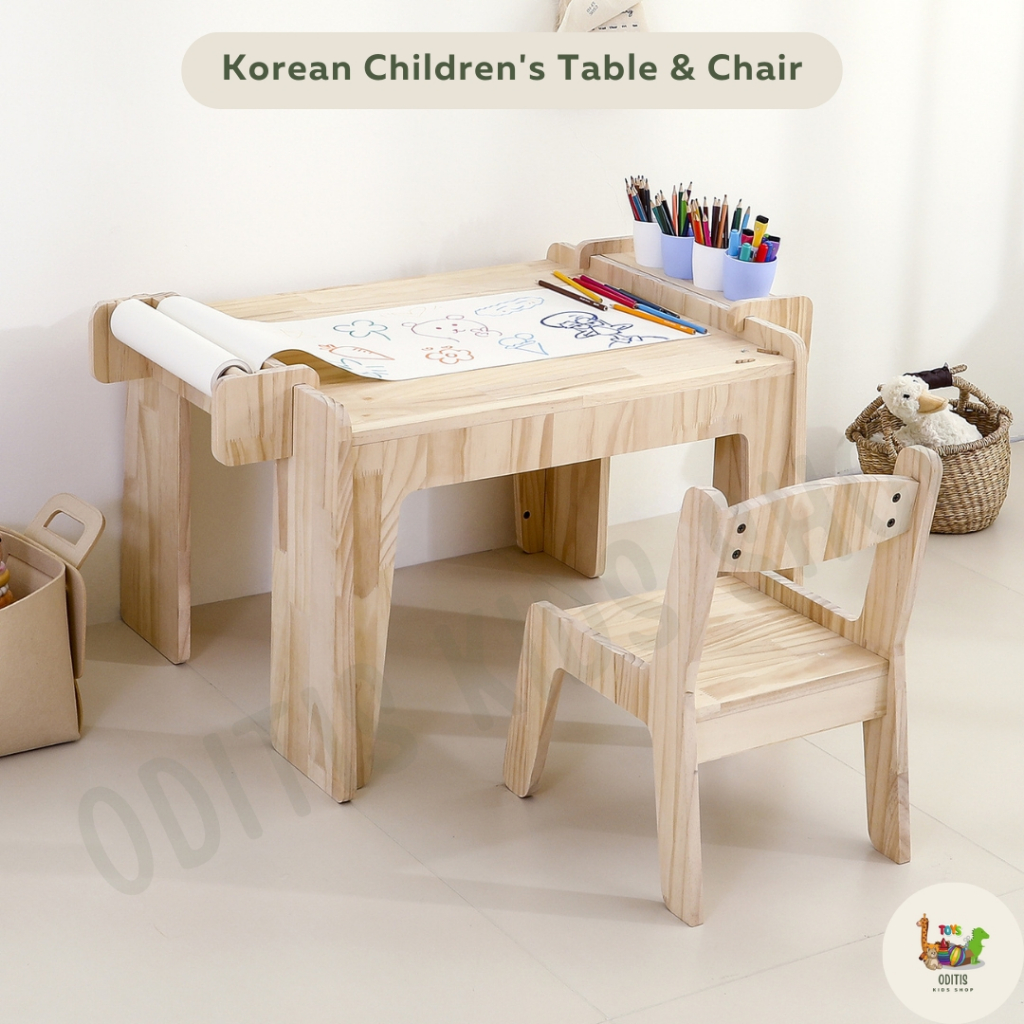 Korean Children's Table & Chair Set playroom kids | Shopee Thailand