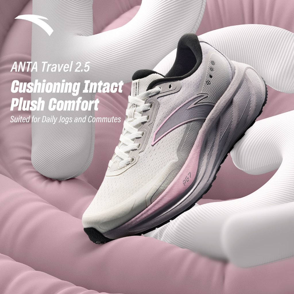 ANTA TRAVEL 2.5 PG7 รองเท้าวิ่งผู้หญิง นุ่ม ซัพพอร์ต ไซส์กว้าง 2E  1225D5545 Official Store