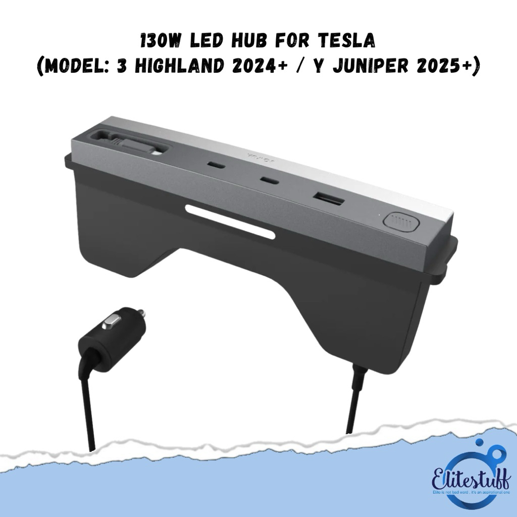 Jowua 130W LED Hub for Tesla Model: 3 Highland (2024+) /Y Juniper (2025 ...