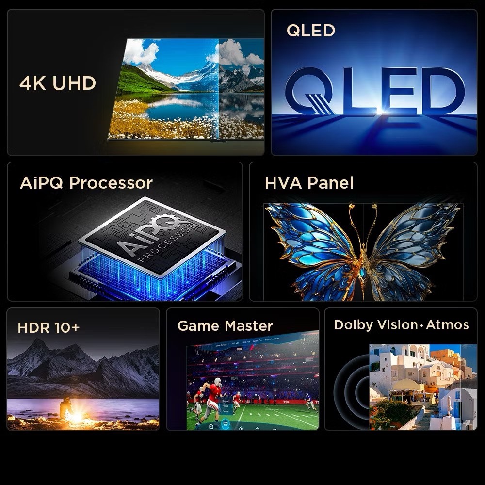 TCL สมาร์ททีวี QLED UHD 4K Google TV รุ่น 65T6C ขนาด 65 นิ้ว (รับประกัน ...