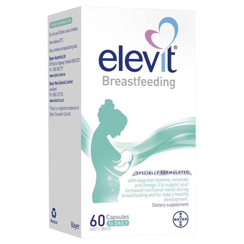 Elevit Breastfeeding Multivitamin 60 Capsules วิตามินบำรุงน้ำนม เพิ่ม ...