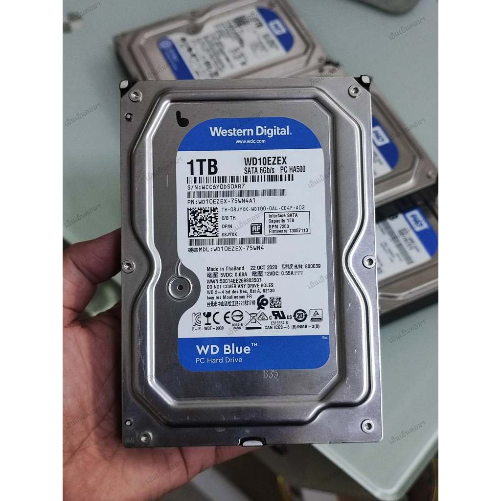 6TB HDD (ฮาร์ดดิสก์) WD BLUE (WD60EZAZ) SATA3(6Gb/s), 5400RPM