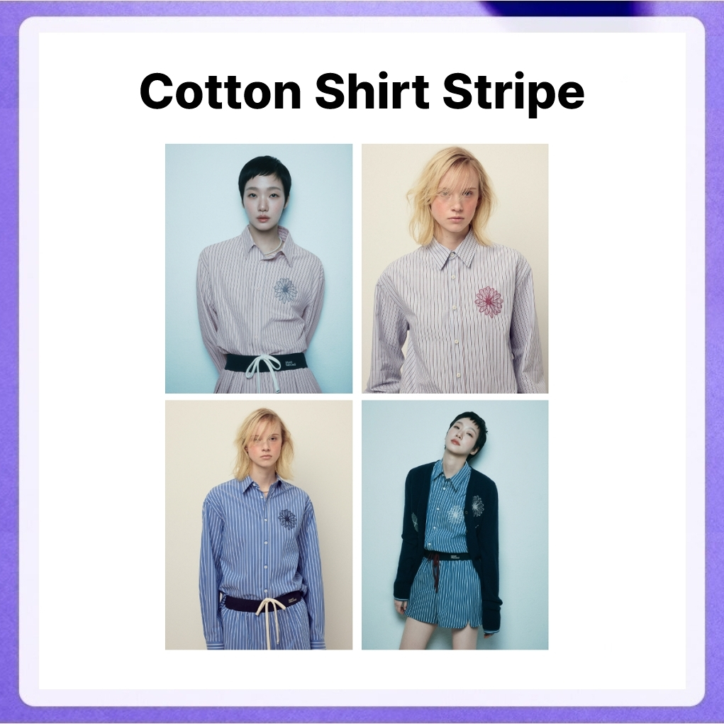 Mardi Mercredi Cotton Shirt Stripe (Blue Navy, Blue Burgundy, Pink