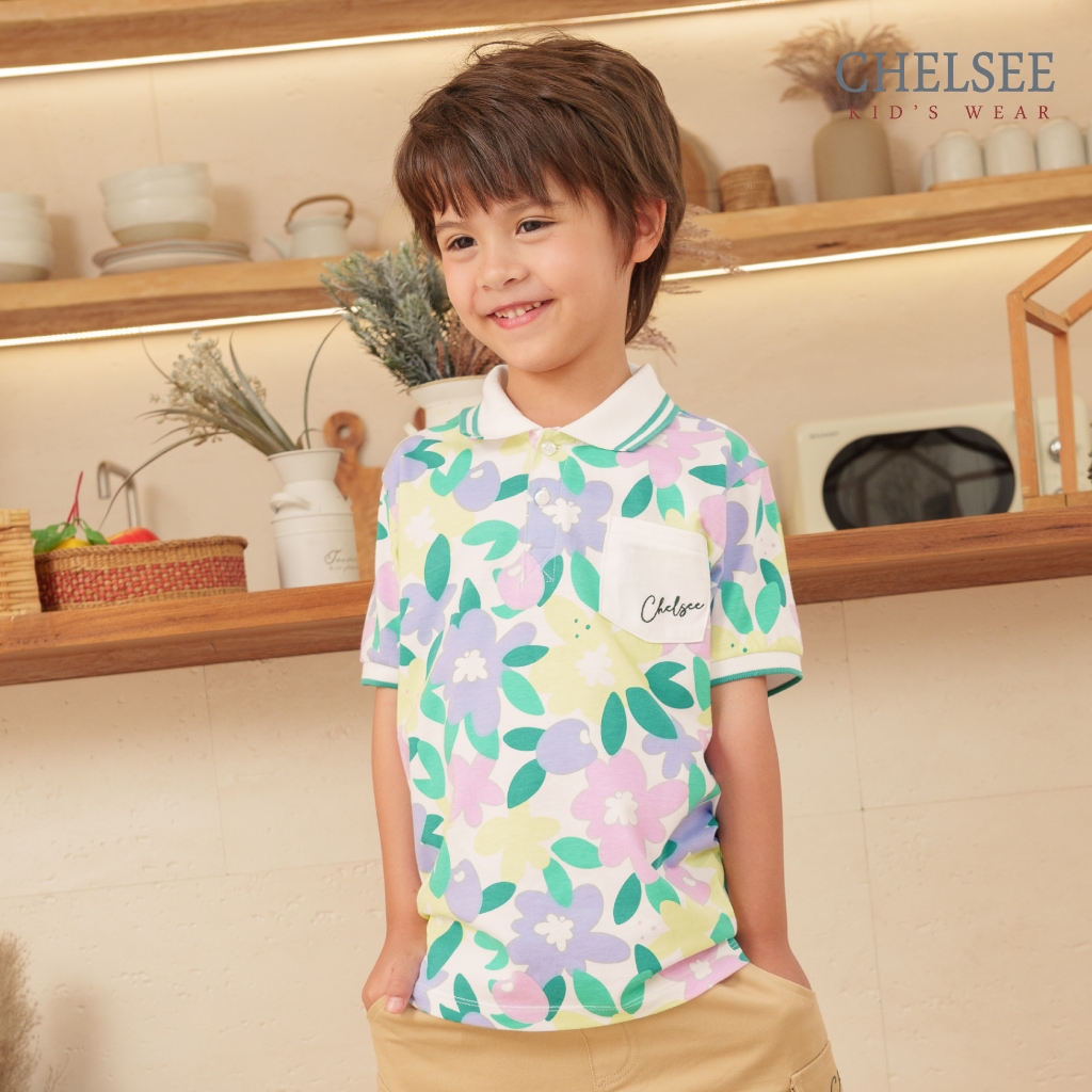 Chelsee เสื้อโปโล แขนสั้น ลายดอกไม้ Summer อายุ 1.5-10 ปี ผ้า 100 ...