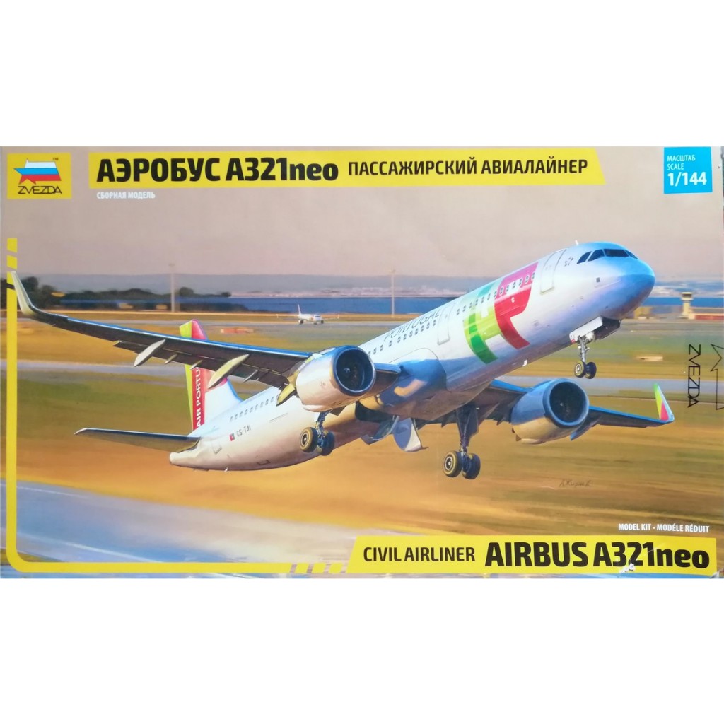 1/144 Airbus A 321 neo โมเดลเครื่องบินโดยสาร zvezda # 7043