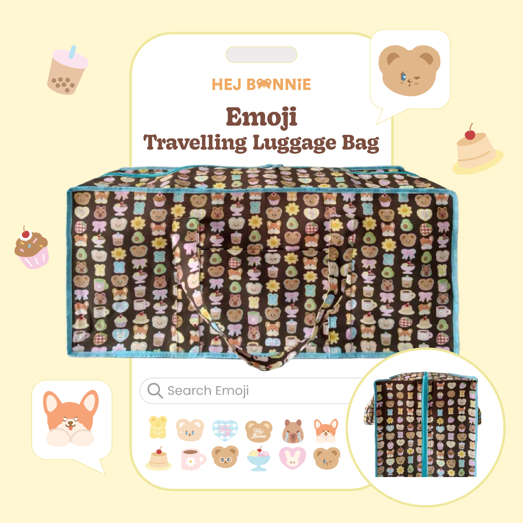 Emoji Travelling Luggage Bag l Hej Bonnie Official | Shopee Thailand