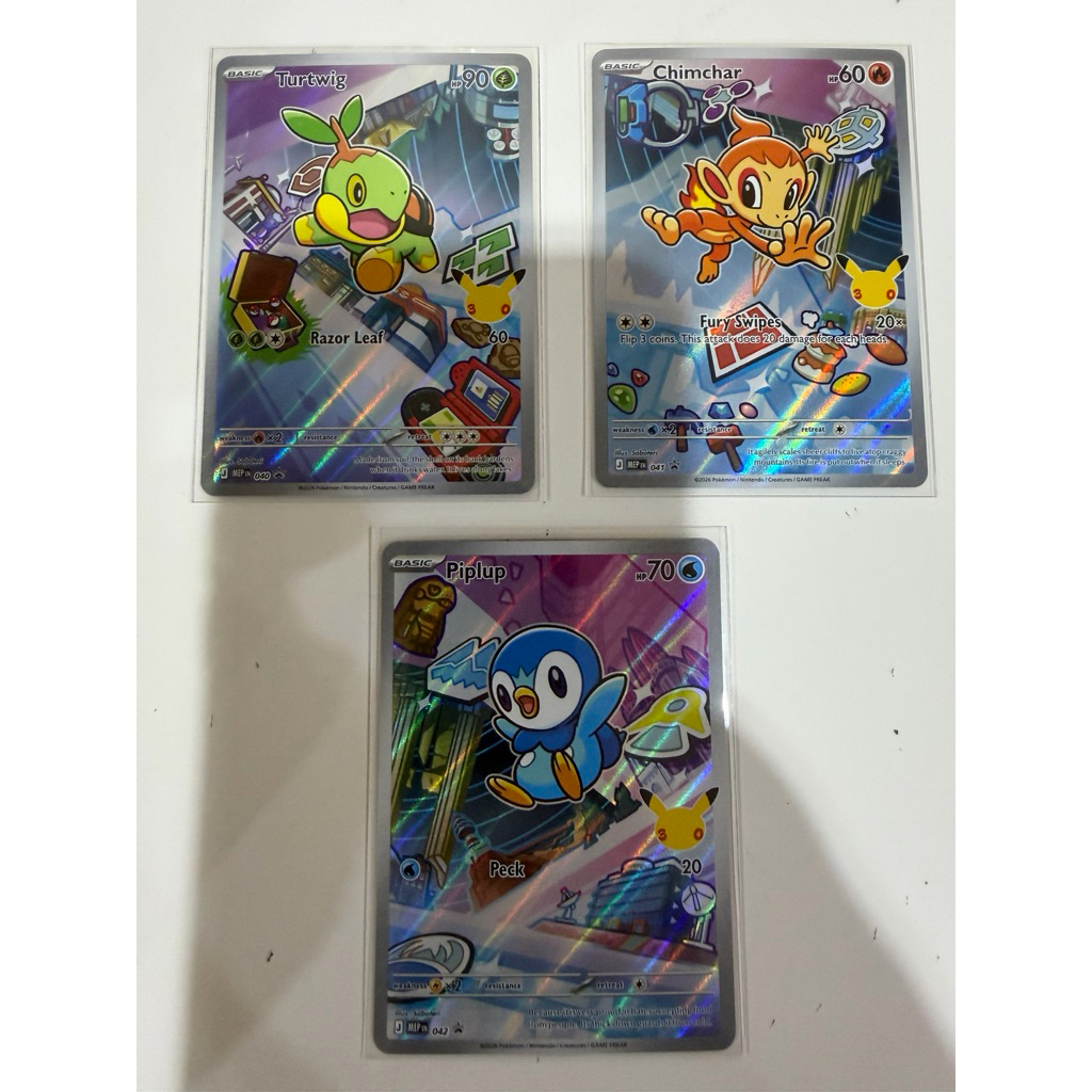 Pokemon First Partner Illustration Collection Turtwig Chimchar Piplup 3 ...