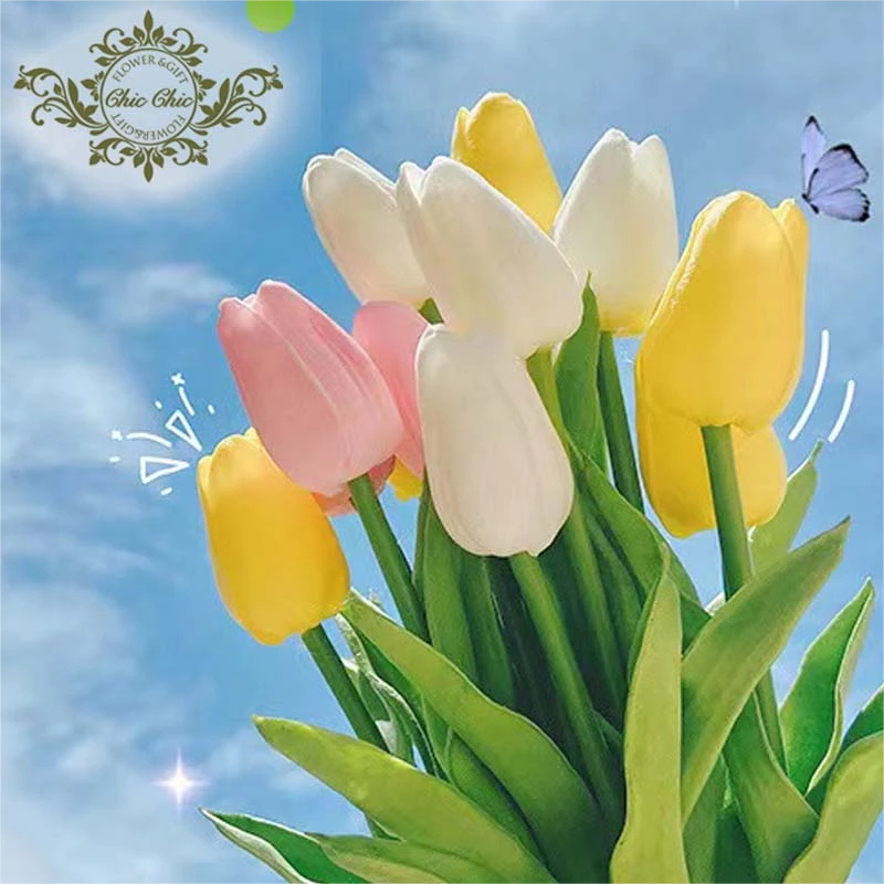 10pcs/setดอกทิวลิปประดิษฐ์ ยาว 32cm ดอกไม้ปลอมตกแต่งบ้าน งานแต่งงาน ฉาก ...