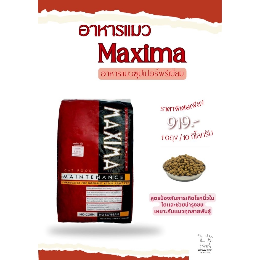 อาหารแมว Maxima 10 Kg แม็กซิม่า Cat Maxima maxima ขนาด 10 กิโลกรัม ...