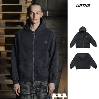 URTHE - เสื้อฮู้ด ซิปหน้า Oversize รุ่น TRACE ZIP-UP HOODIE - Col. OZDE UNTITLED
