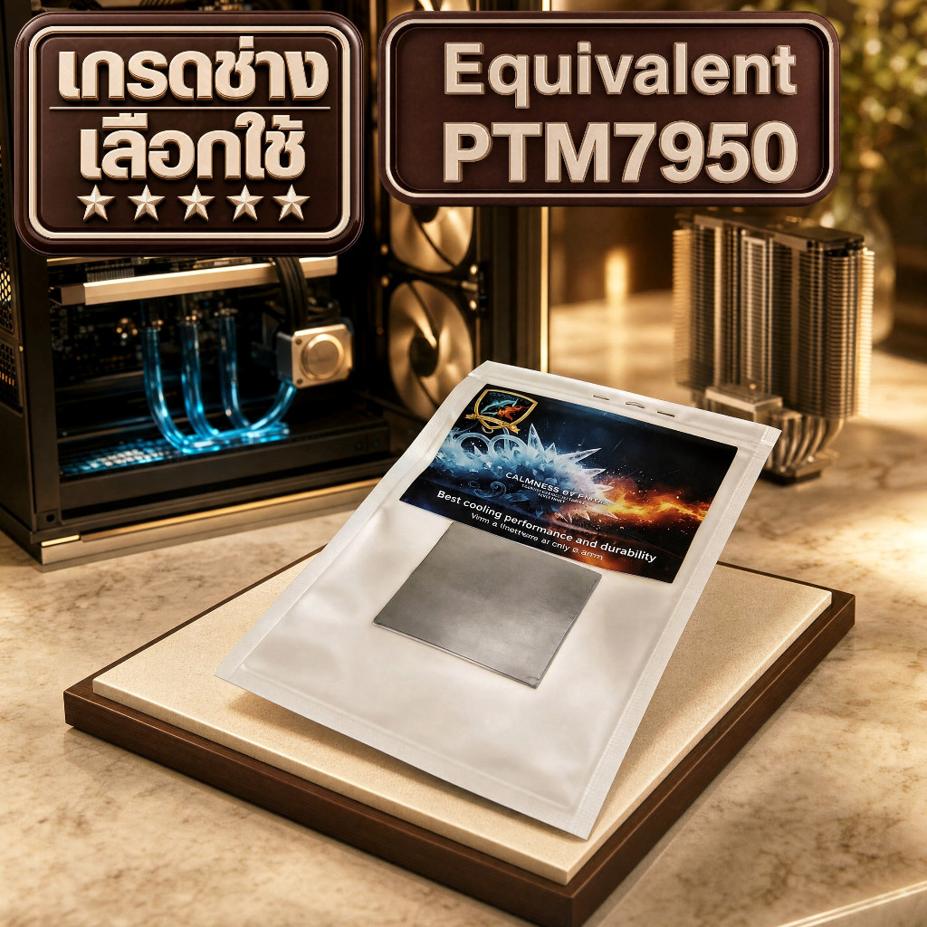 [เกรดช่างเลือกใช้] เทียบเท่า PTM7950 ซิลิโคนแผ่น CPU/GPU คราม (CALMNESS ...