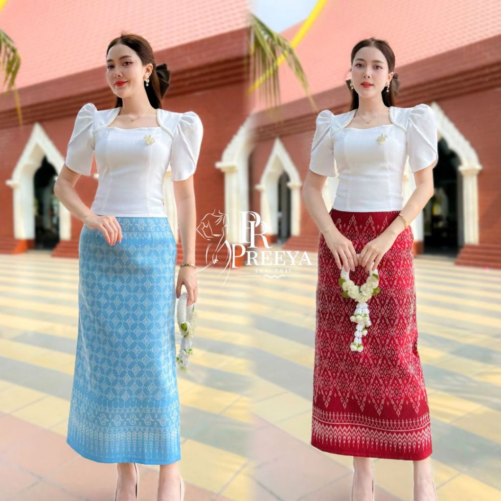 เซ็ตเดรสผ้าฝ้ายทอลายอัดกาว ใส่แยกชิ้น คัตติ้งเนี๊ยบ พรางพุง! S-2XL แบรนด์ Preeya มุมมองที่ 2