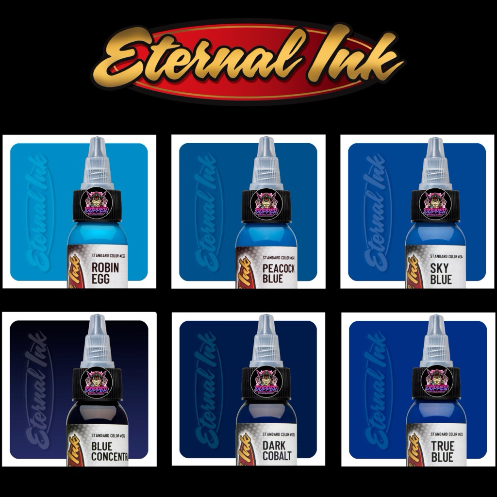 หมึกสัก Eternal Ink 1/2 oz. และ 1 oz. / เฉดฟ้า-น้ำเงิน | Shopee Thailand