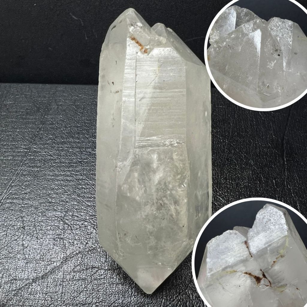 (318กรัม)ควอตซ์ใส 2 ปลาย มี Extra Terrestial Master Quartz ก้อนดิบจาก ...