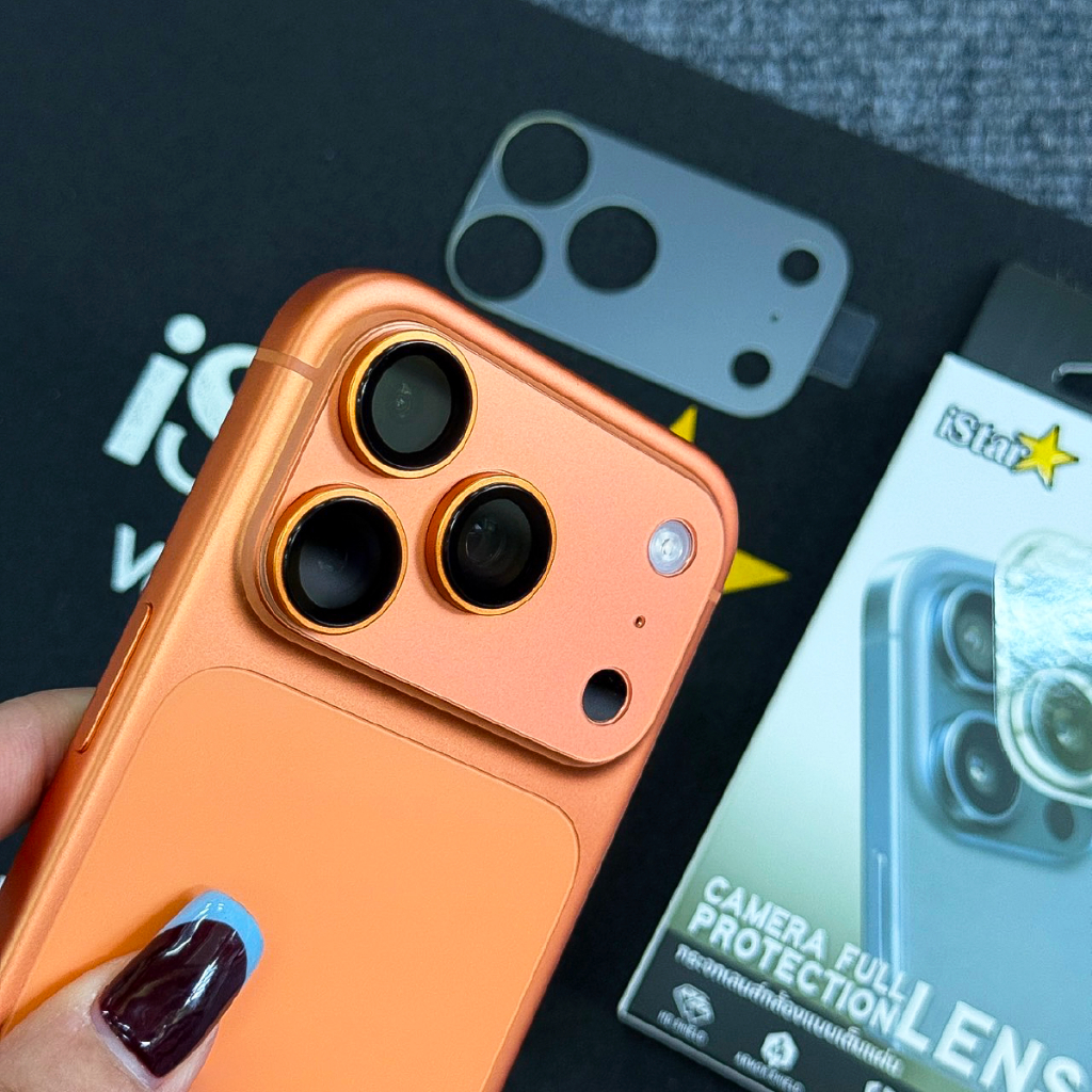 iStar ฟิล์มกันรอย ฐานกล้อง แบบด้าน For iPhone 17ProMax 17Pro กันรอยขีด ...