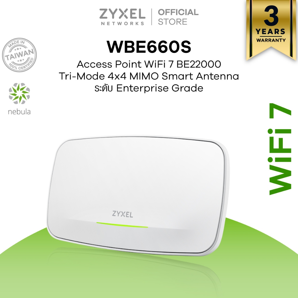 ZYXEL WBE660S ตัวขยายสัญญาณ WiFi 7 BE22000 Access Point ความเร็วสูงสุด ...