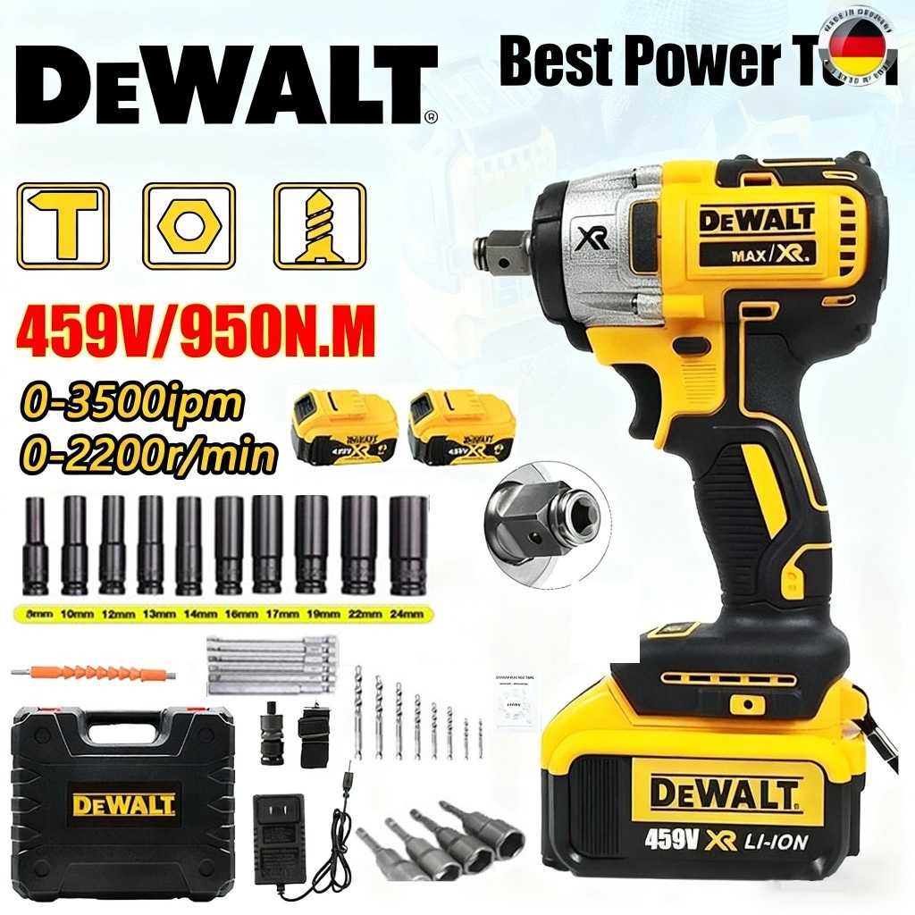 DEWALT DCF887 ประแจไฟฟ้าไร้สาย 459V สำหรับยานยนต์ ประแจไฟฟ้า 950 N.M ...