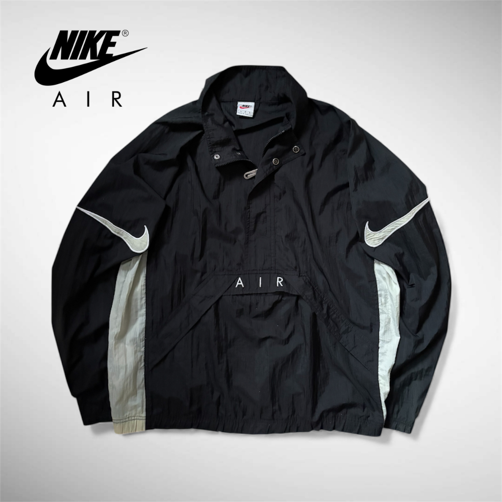 เสื้อกันลม Nike Air Vintage 90s Anorak Jacket Half-Zip Swoosh Big