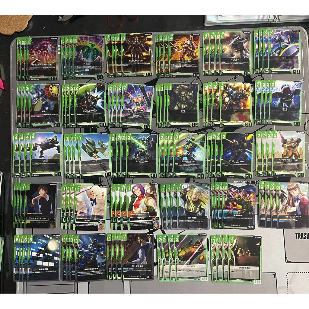 [4 ใบ][GD01-เขียว] Gundam Card Game (GCG) GD01 Green อะไหล่สีเขียว ยก ...