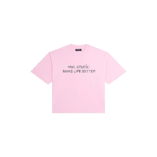 Make Life Better  Boxy Pink เสื้อยืดสีชมพู