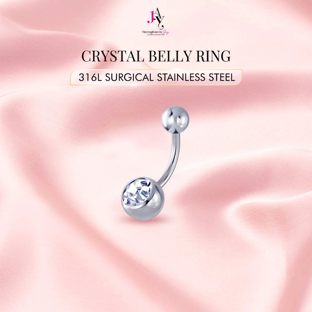 Piercingroom by Jay จิวสะดือ Crystal Belly Ring Surgical Stainless เกรด ...
