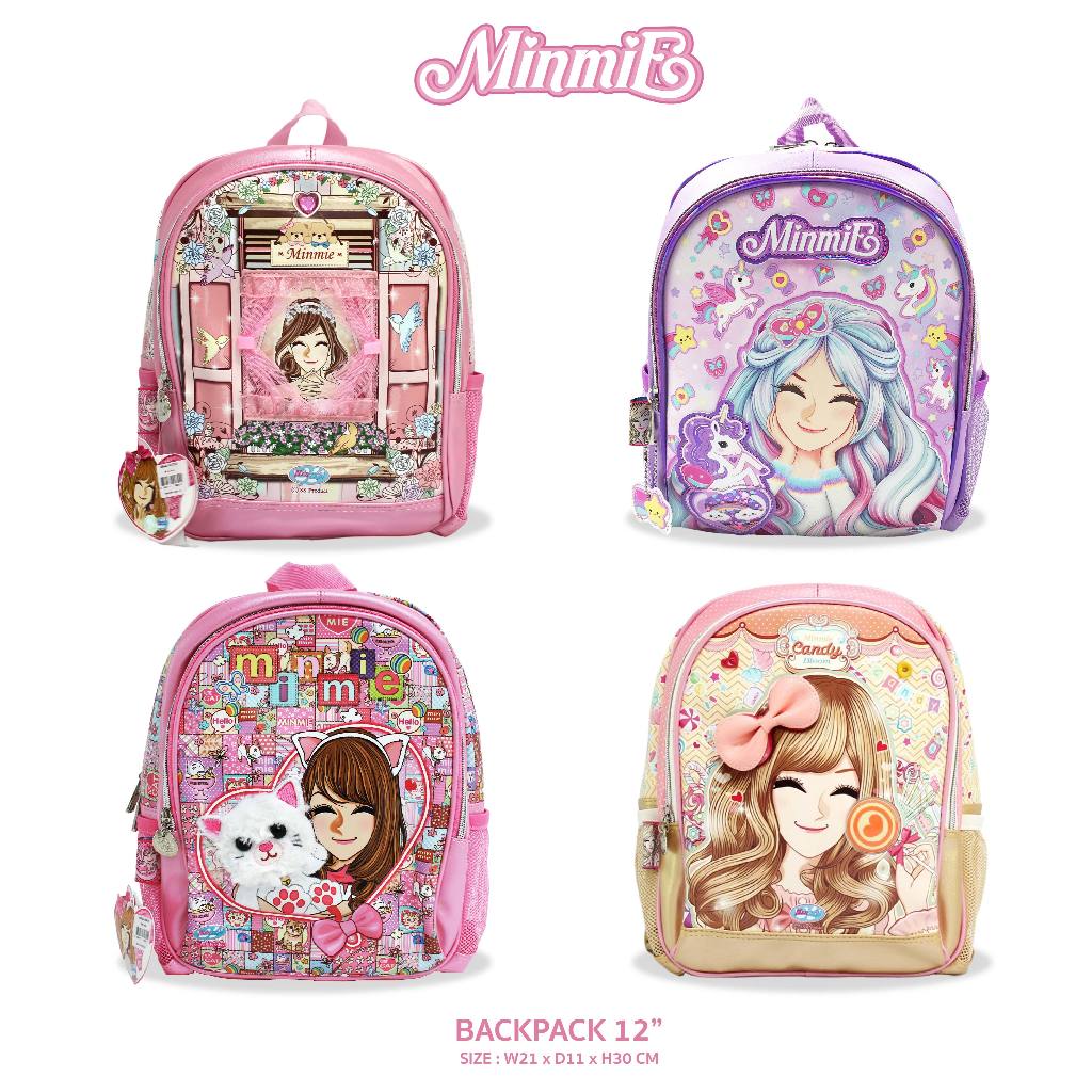 Minmie กระเป๋าเป้ กระเป๋าเด็กผู้หญิงน่ารัก 12 นิ้ว เด็กอนุบาล-ประถม ลาย ...