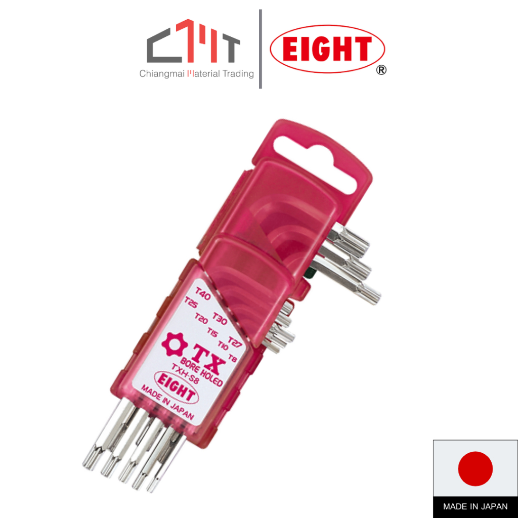EIGHT ชุดประแจ หกแฉก ท็อค TORX 8 ตัวชุด ขนาด T8 - T40 No.TXH-S8