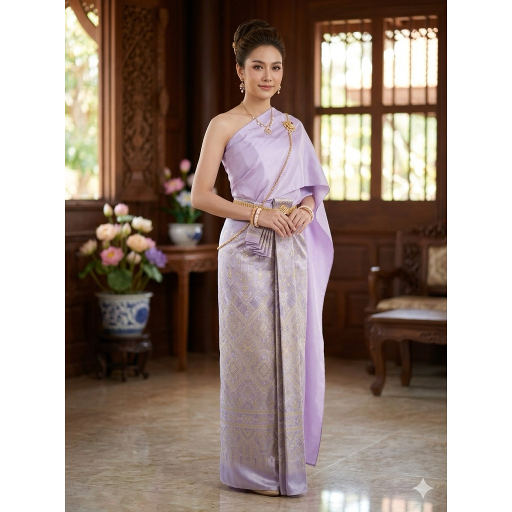 ผ้าถุงไหมแกมฝ้ายลายแพรววากาฬสินธุ์สีพาสเทล เนื้อดีราคาย่อมเยาว์