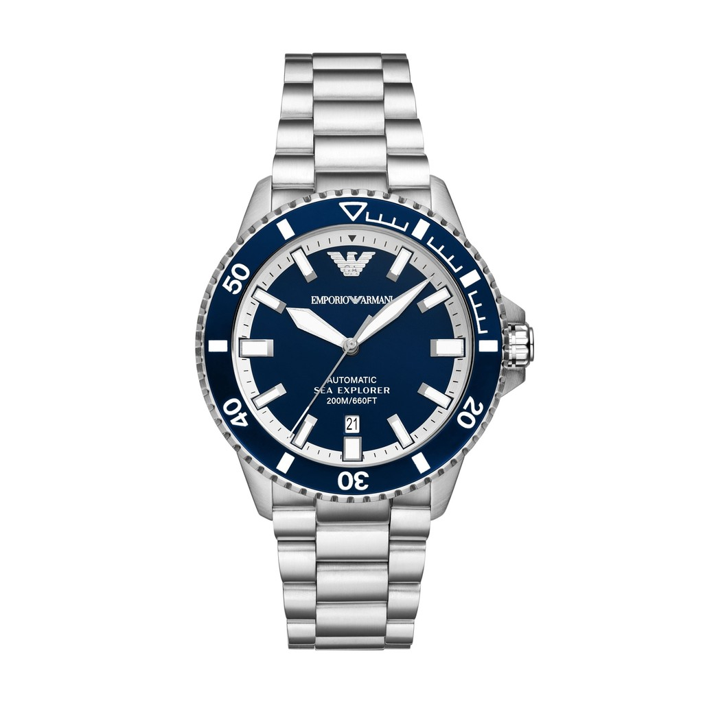 Mens Automatic Wristwatch EMPORIO ARMANI SEA EXPLORER AR60079 Steel ...
