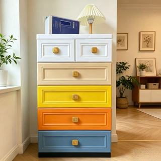 HEINO tủ quần áo 5 tầng màu sắc kiểu châu Âu, tủ kéo sang trọng, tủ đựng đồ, kèm bánh xe trượt an toàn không mùi