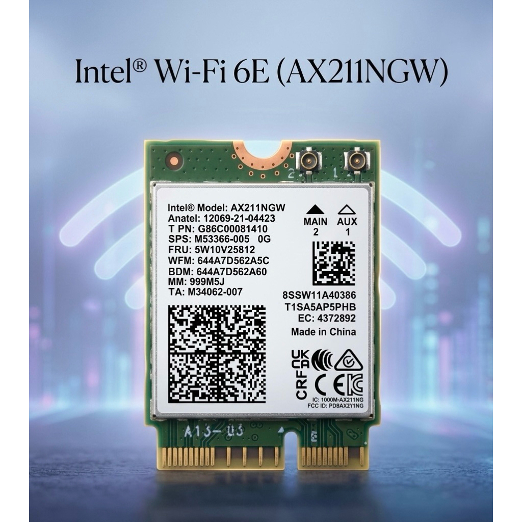 การ์ด WiFi 6E Intel AX211 NGW บลูทูธ 5.3 รองรับ Windows 10/11 (64bit ...