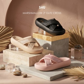 SHU MARSHMALLOW 2" GLITZ CROSS รองเท้าแตะ