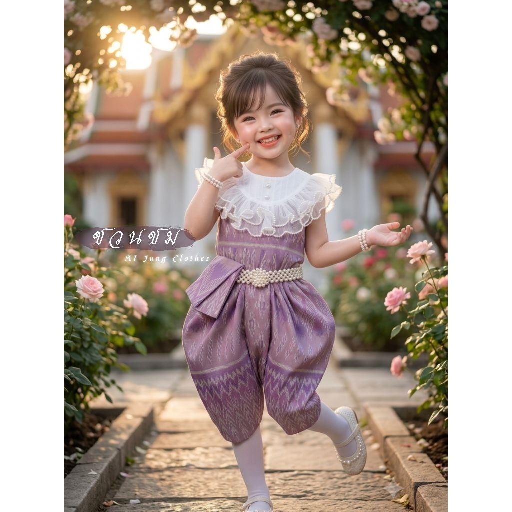 ชุดไทยเด็ก รุ่นชวนชม ใส่ไปโรงเรียน-ลอยกระทง AI Jung Clothes น่ารักคุ้มค่า มุมมองที่ 4