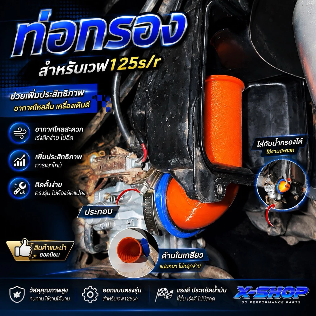 ปากแตรเกลียวสวมยาง Wave 125R / 125S