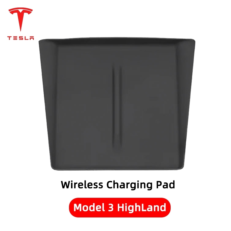 COD🚚แผ่นชาร์จไร้สายซิลิโคน สำหรับ Tesla Model 3 Highland อุปกรณ์ตกแต่งภายในรถยนต์