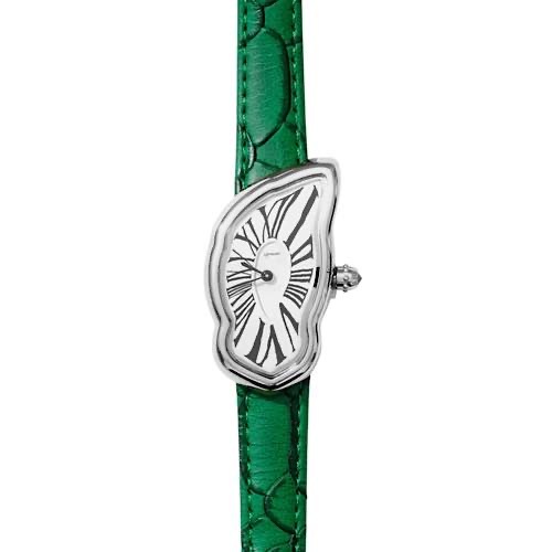 LAPHONT MELTING WATCH SLIM SILVER CASE MENS BAND GREEN